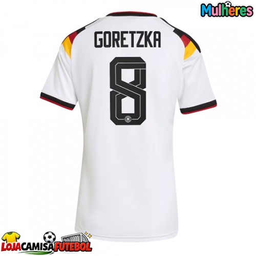 Camisa de Futebol Alemanha Leon Goretzka #8 Equipamento Principal Mulheres Mundo 2026 Manga Curta